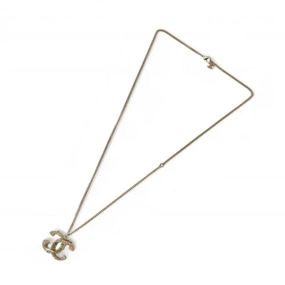 CHANEL Gold Logo Necklace